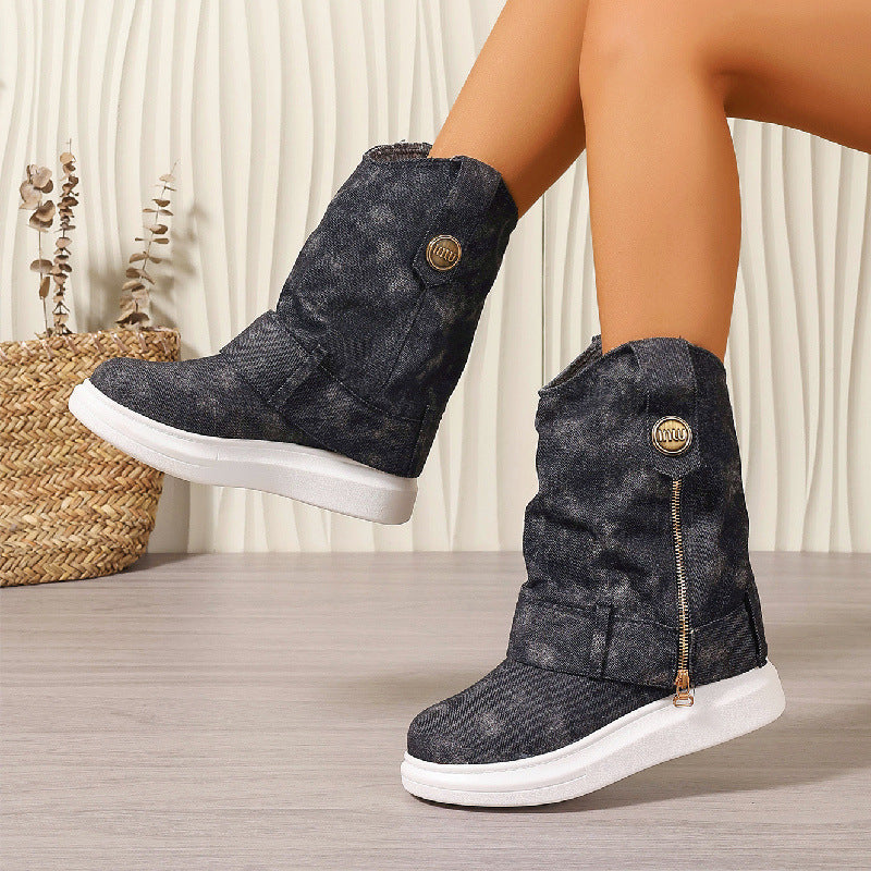 Schlankmachender kleiner Western-Cowboystiefel in Übergröße