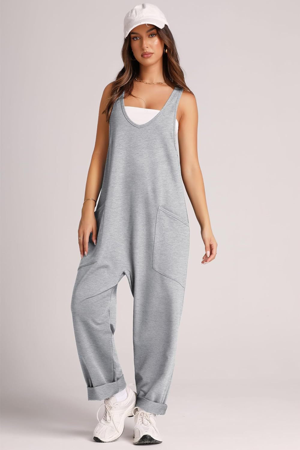 Lässiger Strick-Overall mit Weste und Tasche