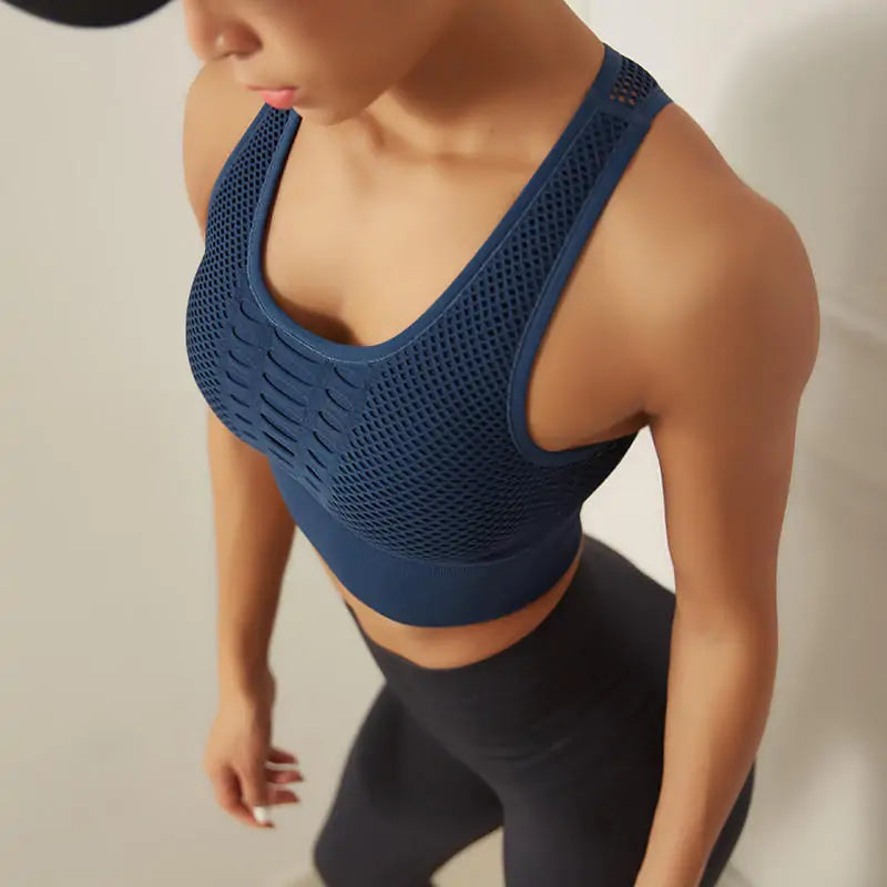 Fitness Stoßfester Mesh-Sport-BH