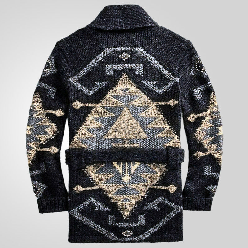 Men's American-style Retro Heavy-duty Jacquard Sweater