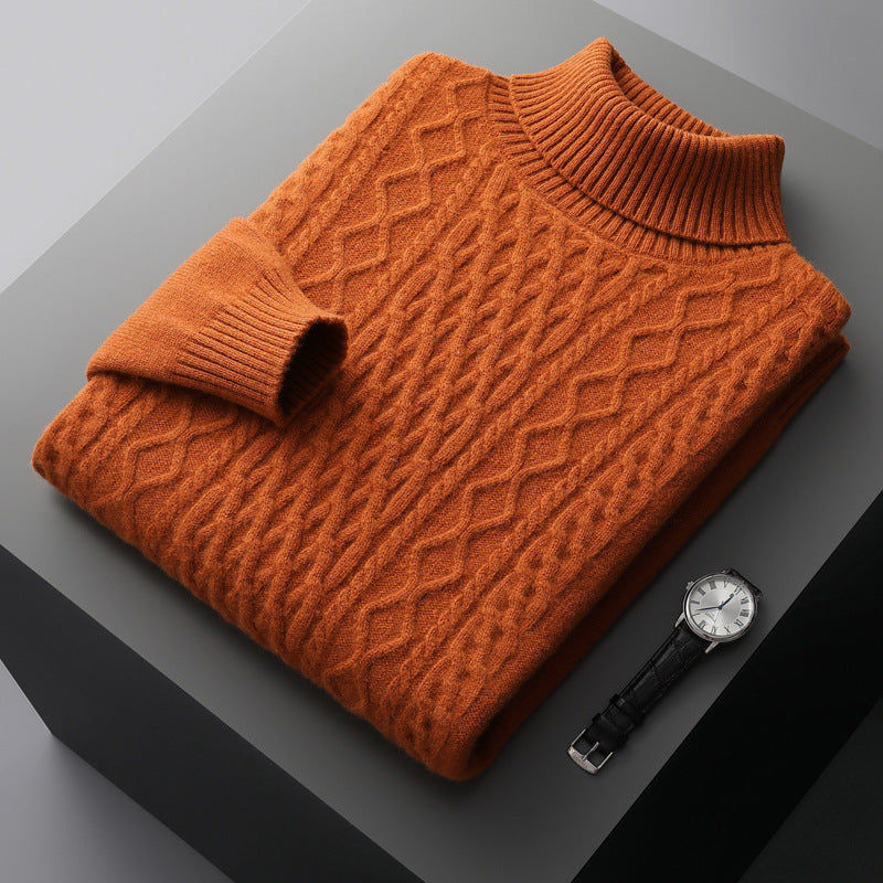 Heavy Industry Dicker Kaschmirpullover Herren Pullover mit hohem Revers