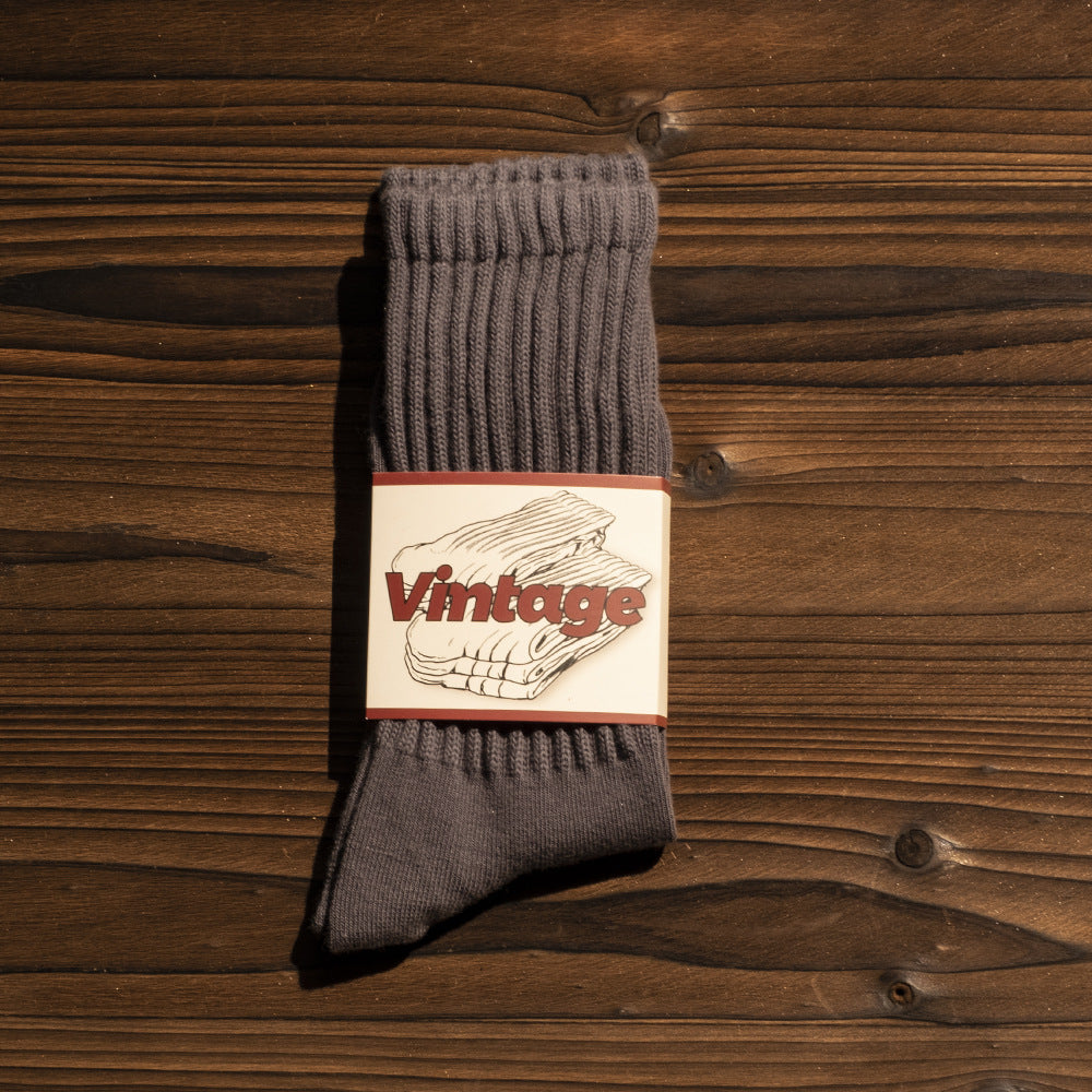 Men's Japanese-style Retro American Long Socks Thick Needle Long Tube