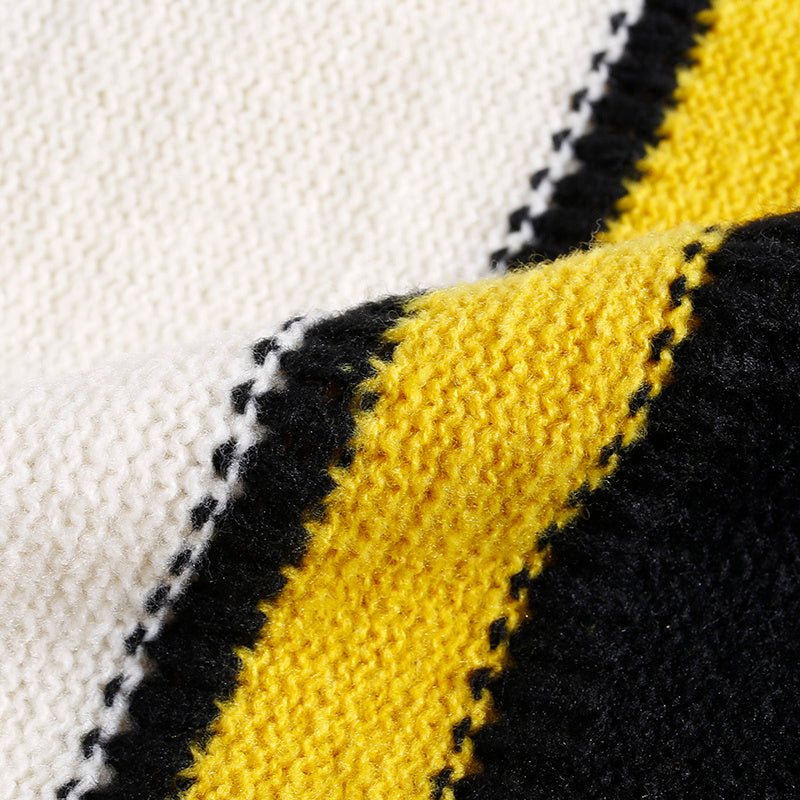 Pullover mit Kapuze und Farbblock im Retro-Look