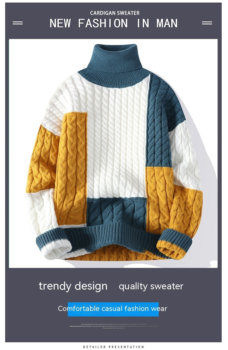 Paar tragen Rollkragenpullover Dicker Pullover Weicher, warmer reiner Kaschmir Einfaches Unterhemd