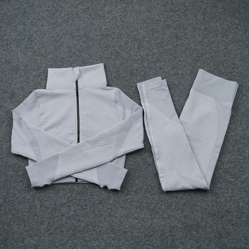 Dreiteiliger Stretch-Fitnessanzug für Sport und Yoga