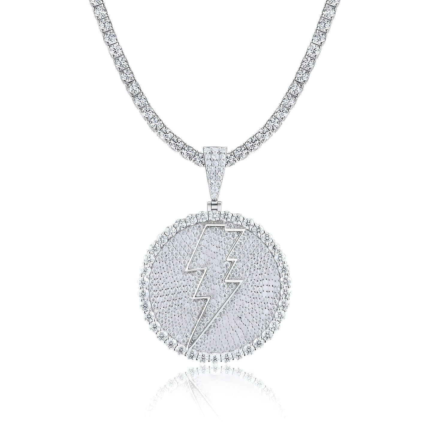 The Glory Of Thunder - A Fashionable And Trendy Necklace Pendant Set With Top-quality Moissanite S925 Silver And Platinum Plating Can Be Tested With A Diamond Pen