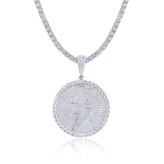 The Glory Of Thunder - A Fashionable And Trendy Necklace Pendant Set With Top-quality Moissanite S925 Silver And Platinum Plating Can Be Tested With A Diamond Pen