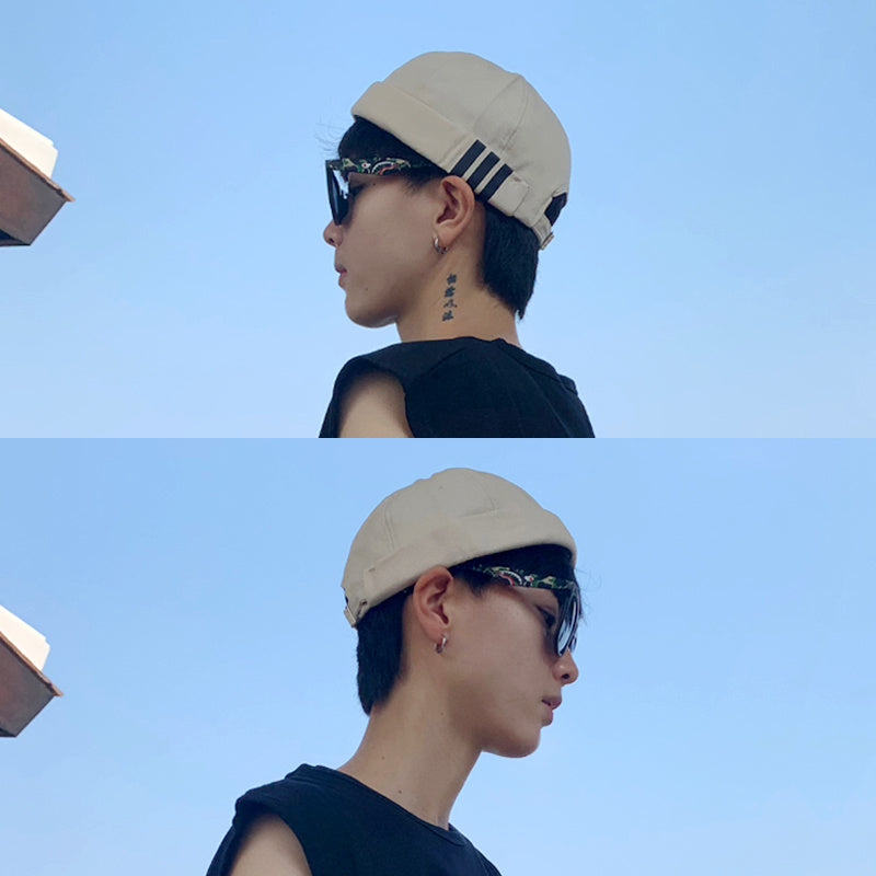 Retro Melon Hat Male Four Seasons Hip-hop Korean Version Of Beret Hat Street Hipsters Hats Without Eaves Landlord Women