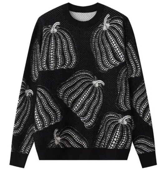 Winter New Pumpkin Jacquard Slim-Fit-Pullover mit Unterhemd