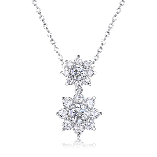 Sunshine Flower Language - A Fashionable And Trendy Necklace Pendant Set With Top-quality Moissanite S925 Silver And Platinum Plating Can Be Tested With A Diamond Pen