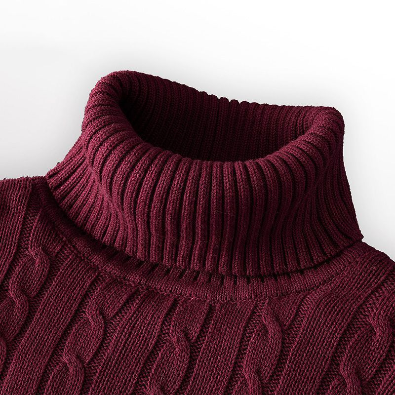 Dicker, mit Fleece gefütterter Rollkragenpullover aus komplexem Lazy Thermal Thread