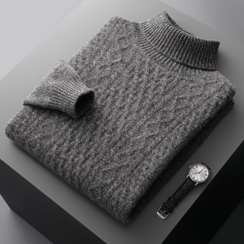 Heavy Industry Dicker Kaschmirpullover Herren Pullover mit hohem Revers
