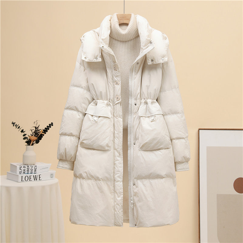 Fashion Down Jacket Women's Mid-length Thick Below The Knees Coat