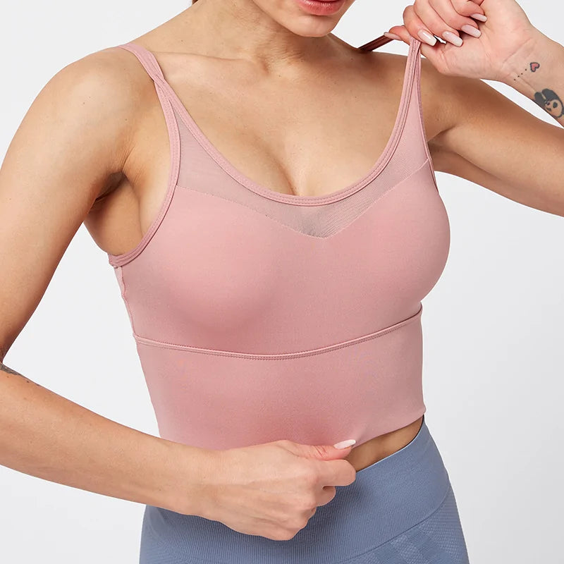 Kaminsky Nylon Mesh Fitness BH Cross Beauty