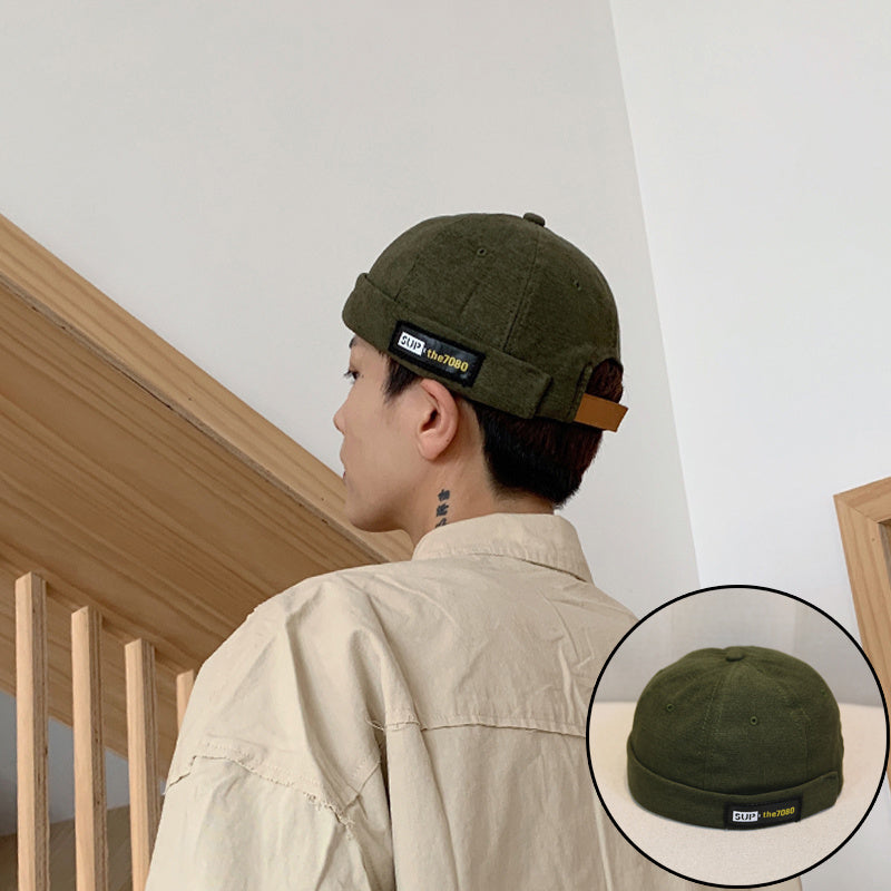 Retro Melon Hat Male Four Seasons Hip-hop Korean Version Of Beret Hat Street Hipsters Hats Without Eaves Landlord Women