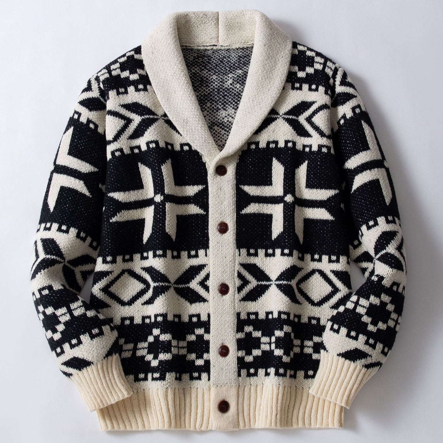 Robuster Jacquardpullover im europäischen und amerikanischen Retro-Stil für Herren