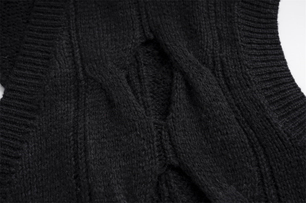 Lockerer lässiger Pullover Weste Weste Mantel