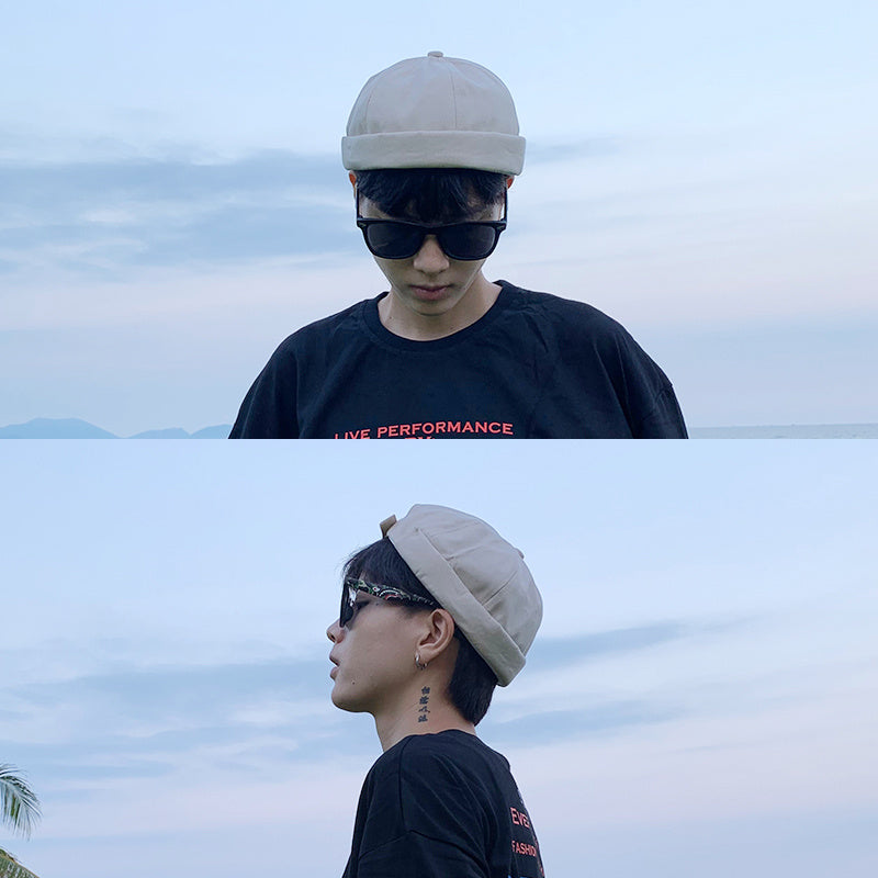 Retro Melon Hat Male Four Seasons Hip-hop Korean Version Of Beret Hat Street Hipsters Hats Without Eaves Landlord Women