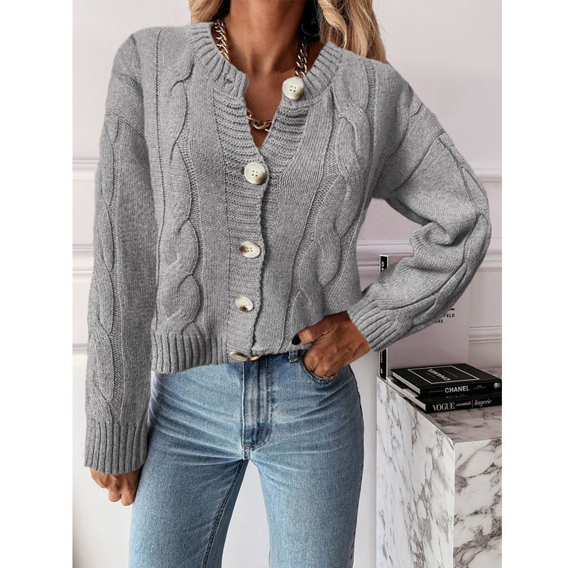 Herbst und Winter Pullover Strickjacke