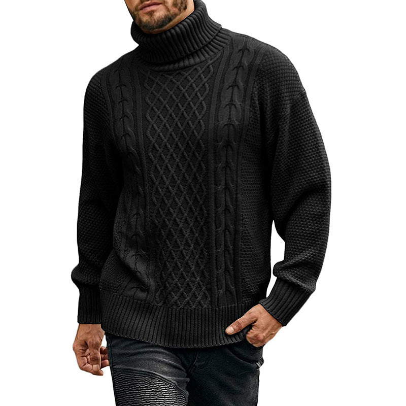 Herrenpullover, einfarbig, langärmelig, Strickjacke