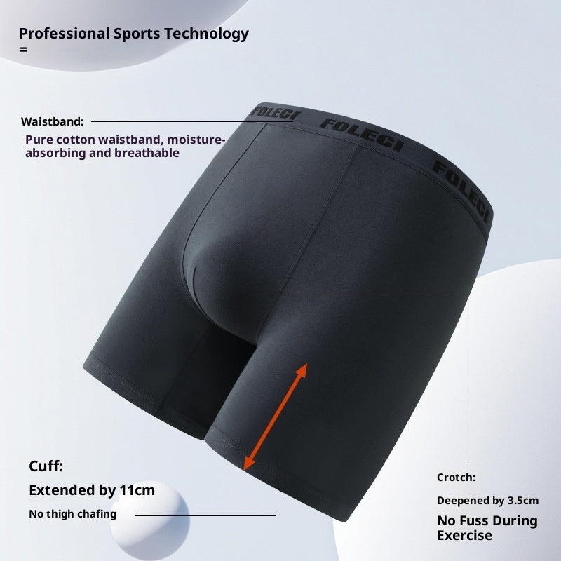 Men's Lengthened Sports Underwear Anti-wear Leg Four Corners