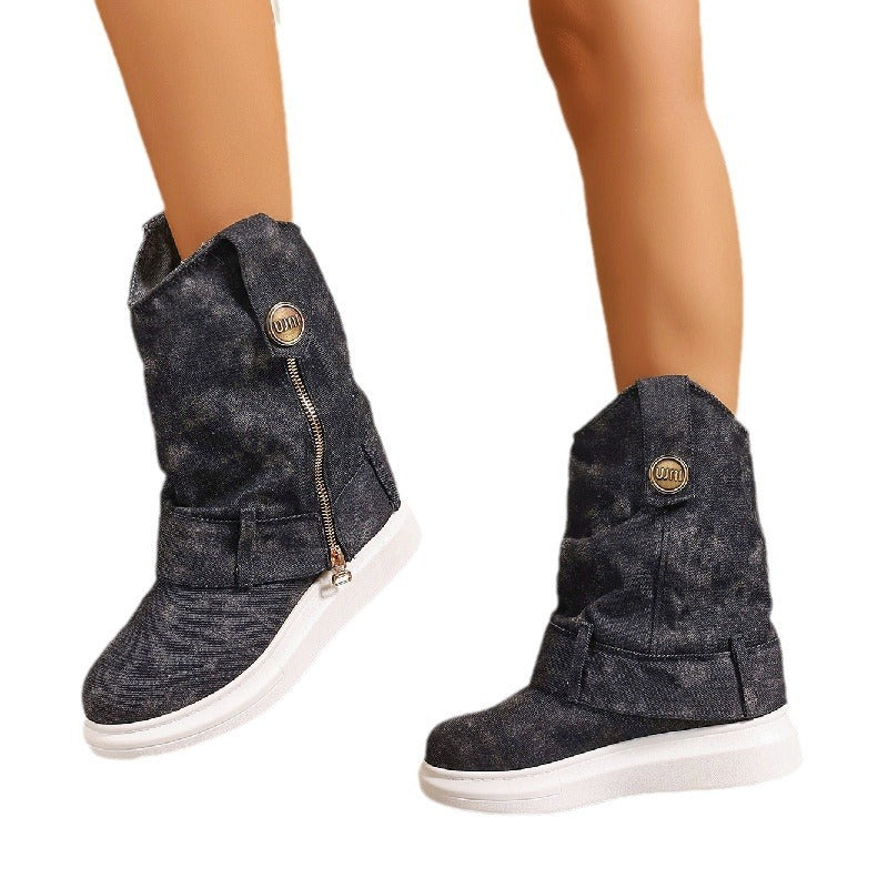 Schlankmachender kleiner Western-Cowboystiefel in Übergröße