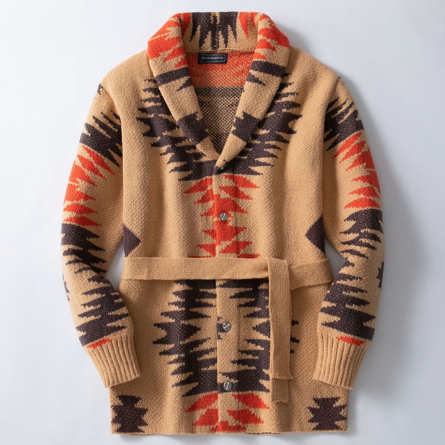 Mittellange Strickjacke mit Schnürung