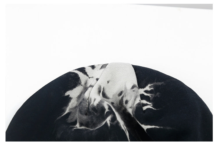 Herbst und Winter Batik-Mützen aus schwarzem Flor für Männer und Frauen