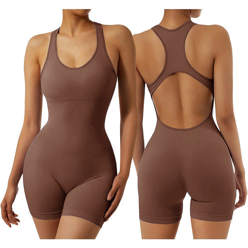 Yoga-Overall mit ausgehöhltem Rücken, Freizeit-Sport-Overall