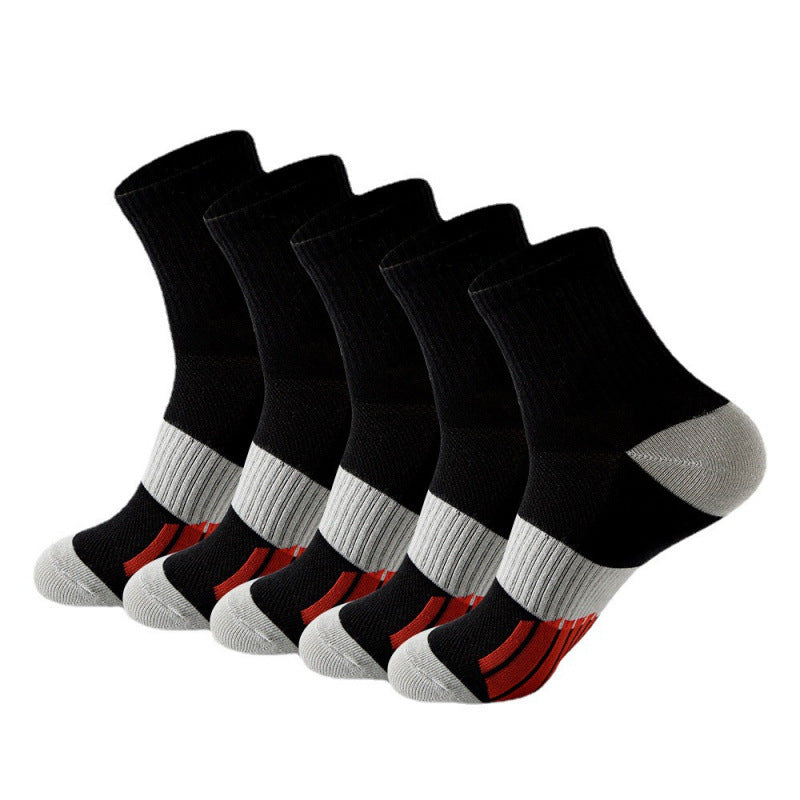 Men's Middle Tube Socks Color Matching Sports Basketball Socks