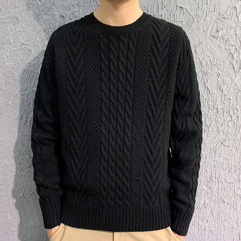 Strickpullover aus dickem Garn mit Fried Dough Twists für Herren