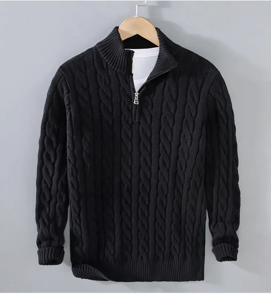 Lässiger Rollkragenpullover mit Reißverschluss für Herren