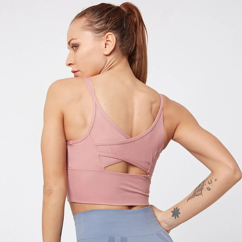 Kaminsky Nylon Mesh Fitness BH Cross Beauty