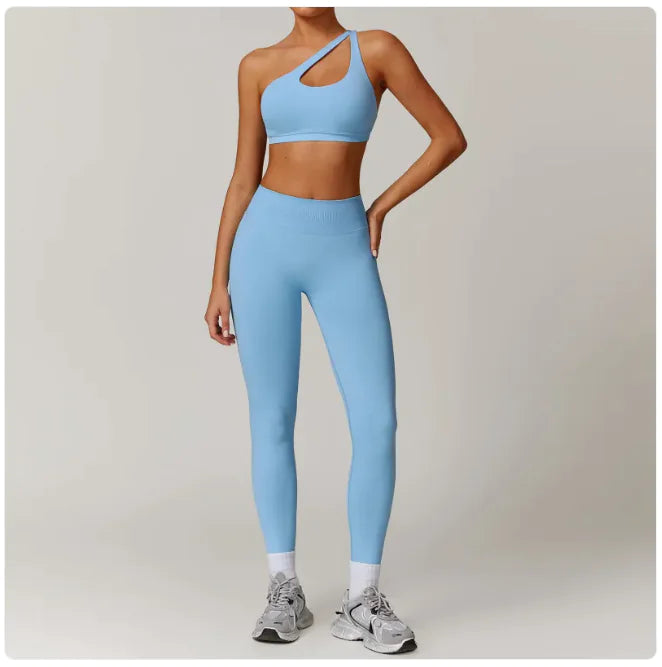 Nahtloses rückenfreies Yoga-Set – 2-teiliger BH und Leggings