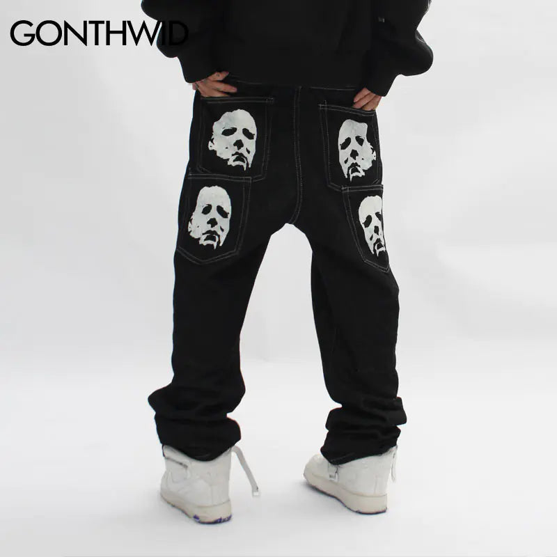 Baggy-Jeans mit Grafikprint für Herren