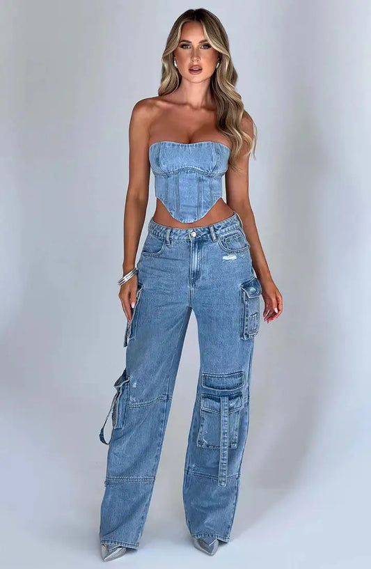 Jeans im Cargo-Stil