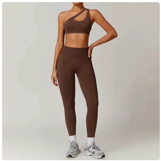 Nahtloses rückenfreies Yoga-Set – 2-teiliger BH und Leggings