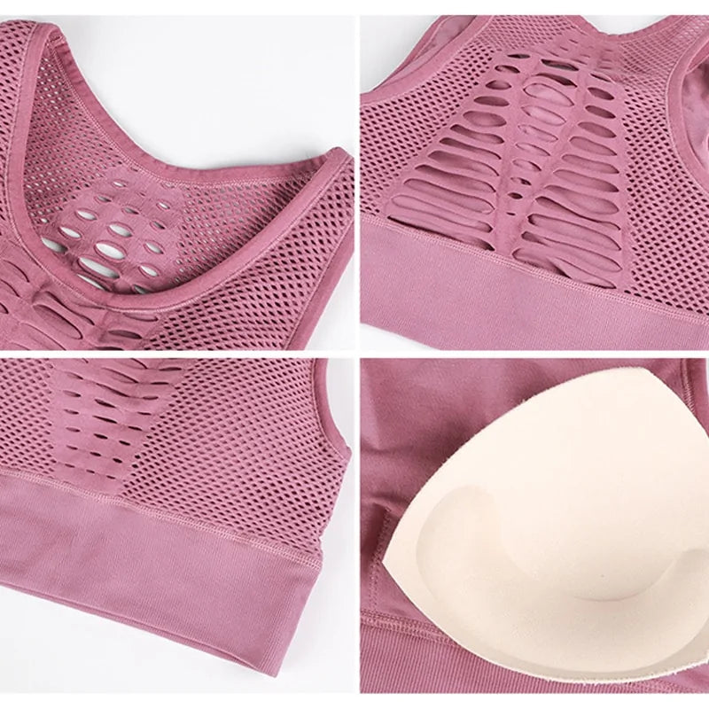 Fitness Stoßfester Mesh-Sport-BH