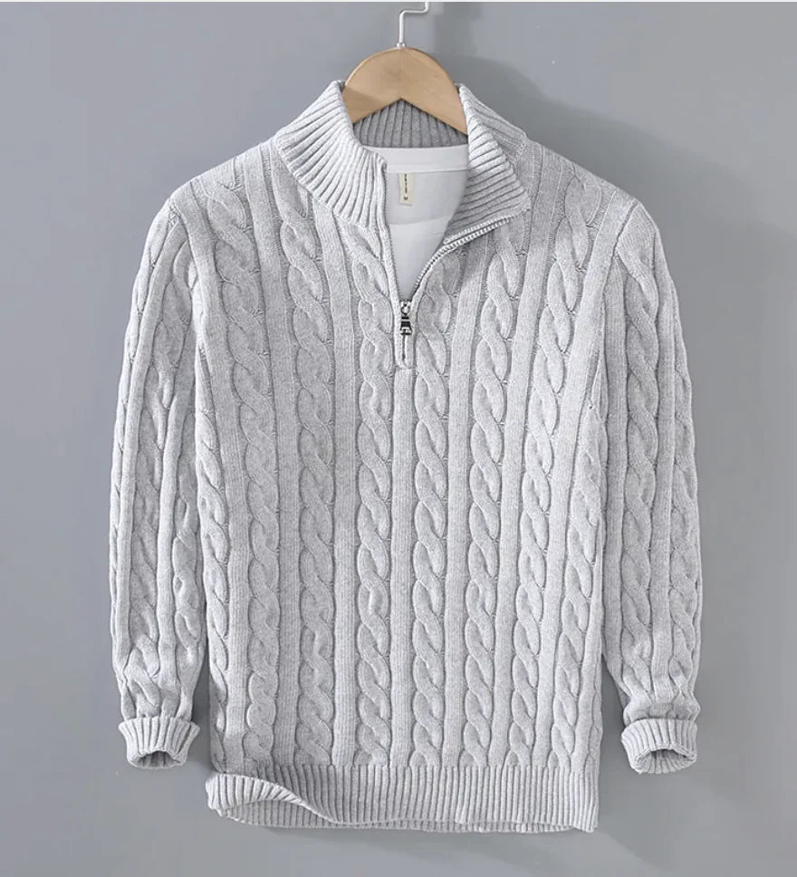 Lässiger Rollkragenpullover mit Reißverschluss für Herren